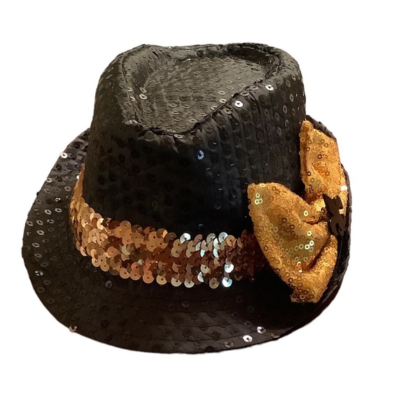 Kids Black and Gold Saints Fedora Hat - Picture 4 of 6